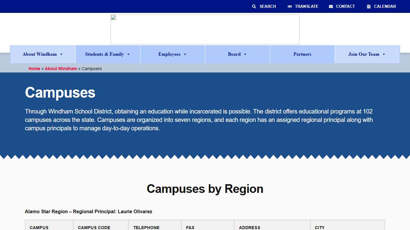 Education in Correctional Facilities: Campuses Across the State - Windham School District